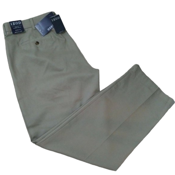 IZOD ~Mens 36X32~British Khaki No Wrinkle-Stain Free Metrix Fit Pants NWT $55.00 - Picture 1 of 12